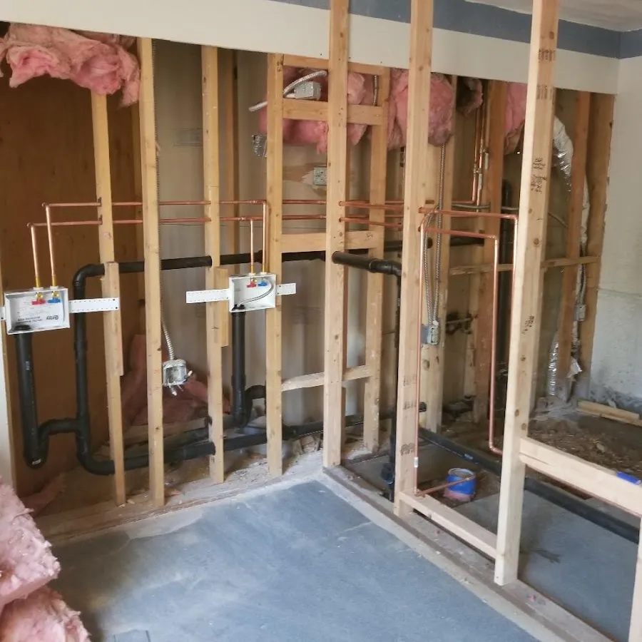 Copper pipe rough-in and plumbing installation in Bar Harbor